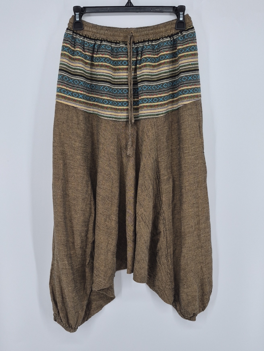 Harem Pants Embroidered Boho Multicolor Pull On Pants Artsy Hippie Size Small